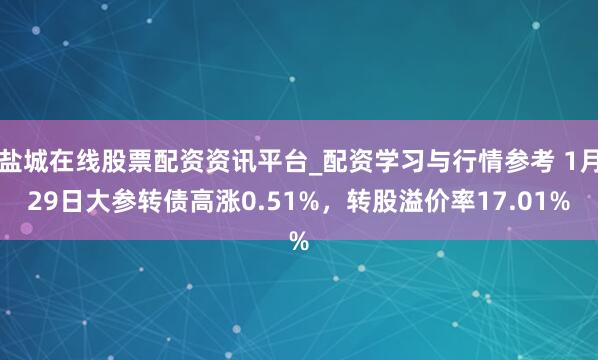 盐城在线股票配资资讯平台_配资学习与行情参考 1月29日大参转债高涨0.51%，转股溢价率17.01%