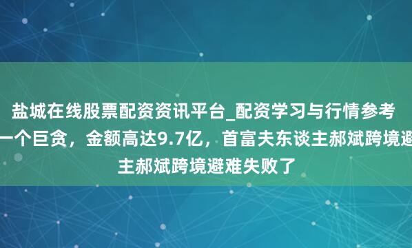 盐城在线股票配资资讯平台_配资学习与行情参考 又揪出来一个巨贪，金额高达9.7亿，首富夫东谈主郝斌跨境避难失败了